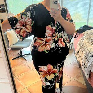 Forever 21 Plus Size Floral Kimono Dress, Size 3X